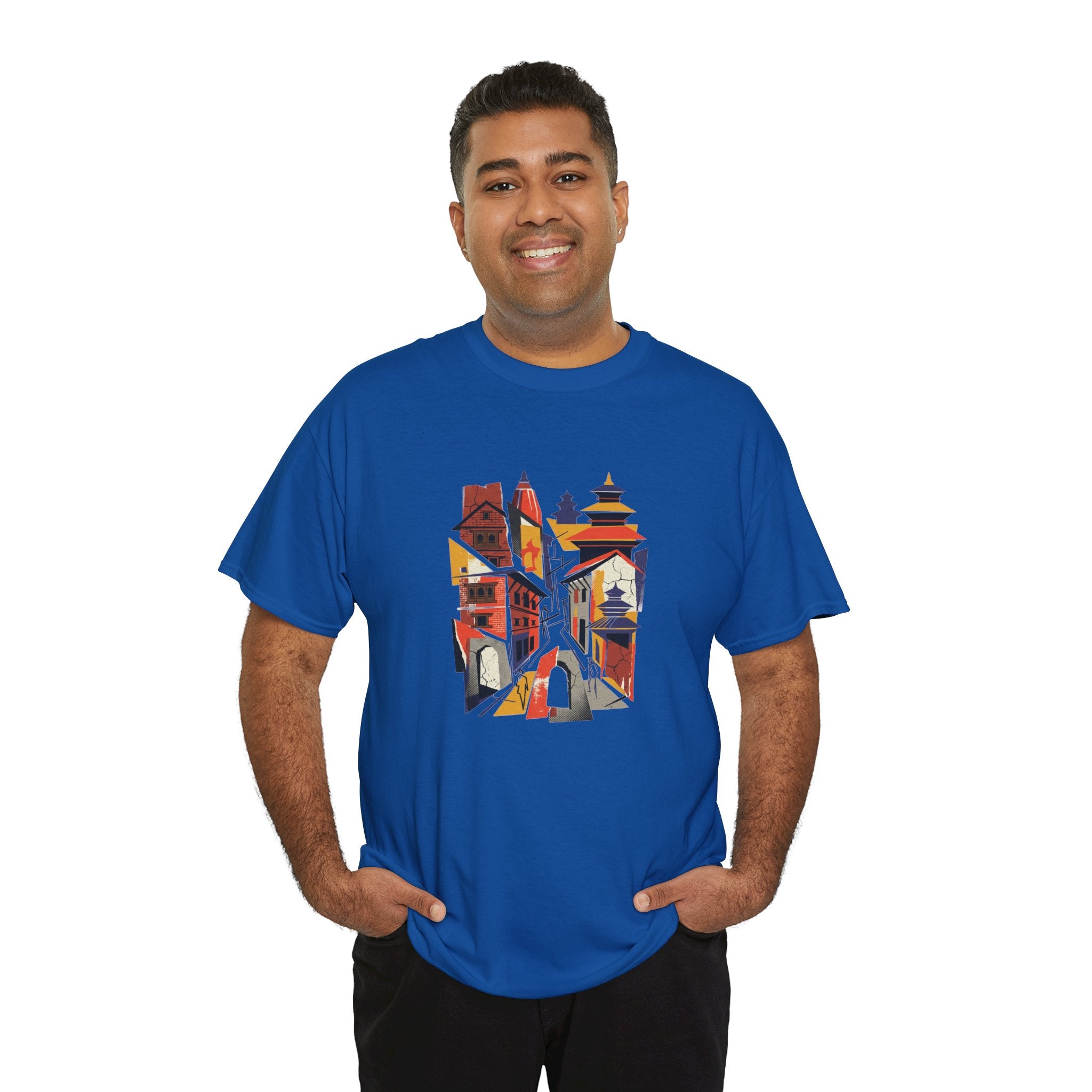 Cityscape Abstract Tee — Colorful Urban Architecture Graphic T‑Shirt
