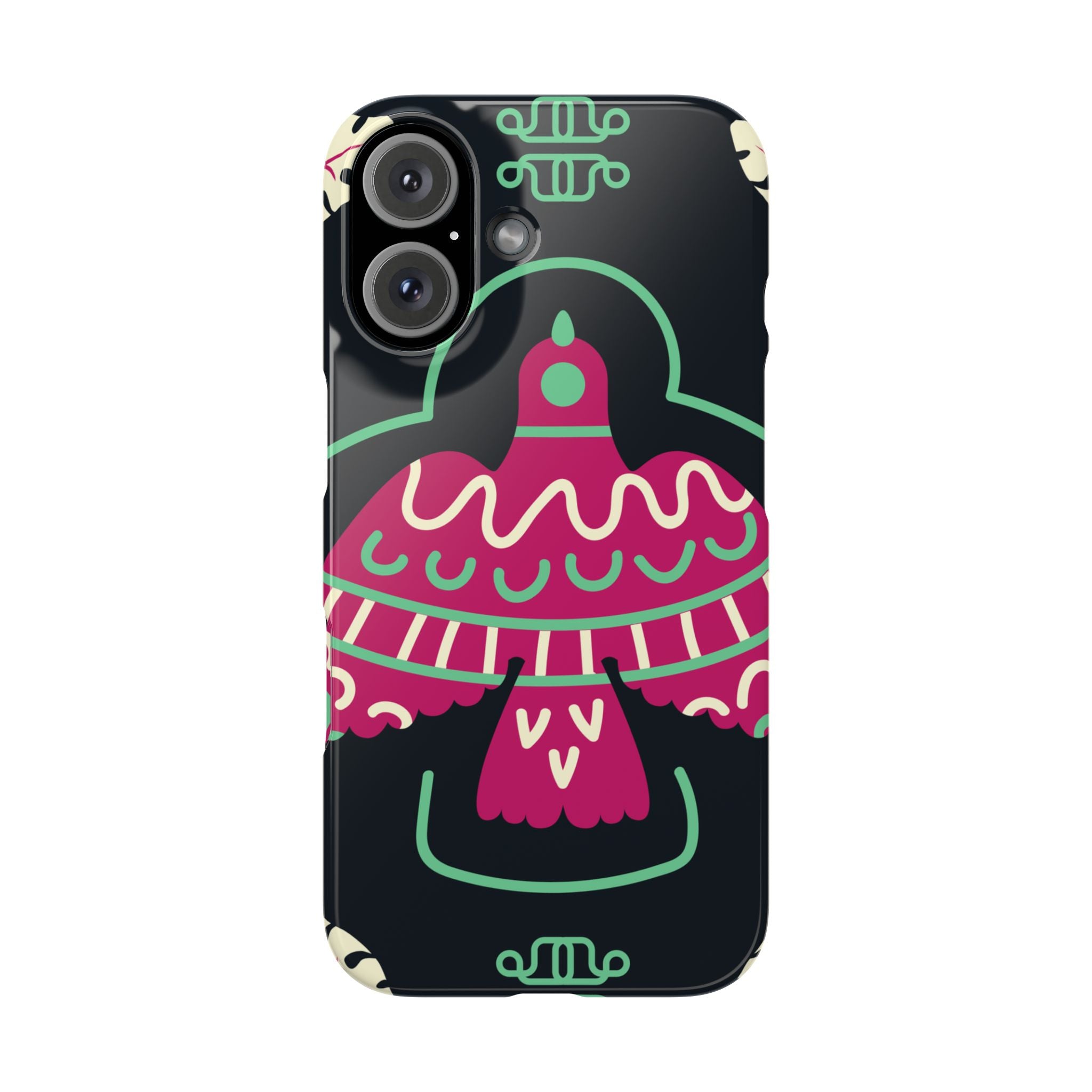 Colorful Bird Slim Phone Case, Bohemian Style Phone Cover, Gift for Nature Lovers, Unique Bird Design, Trendy Mobile Accessory