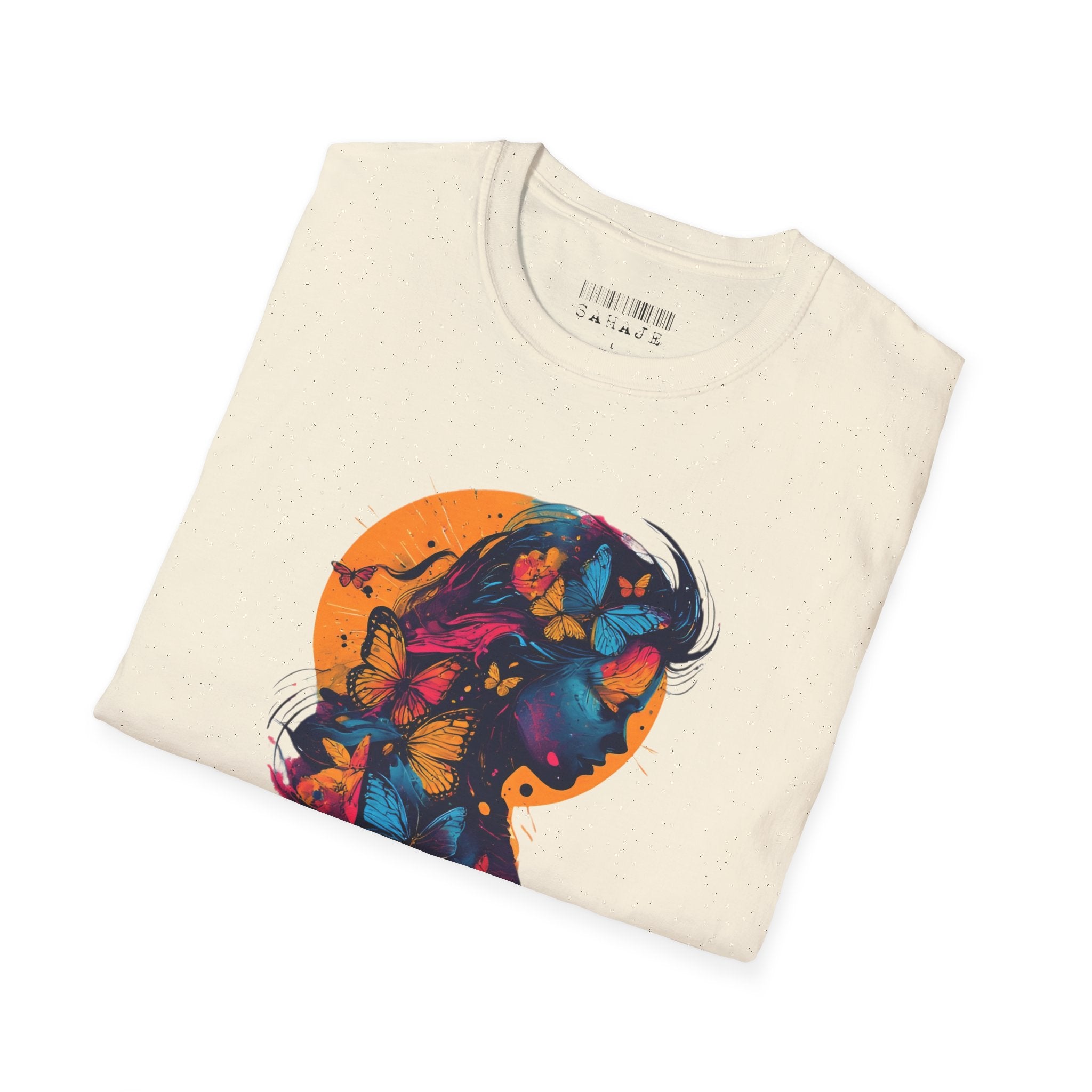 Butterfly Silhouette T-Shirt — Colorful Psychedelic Profile Tee