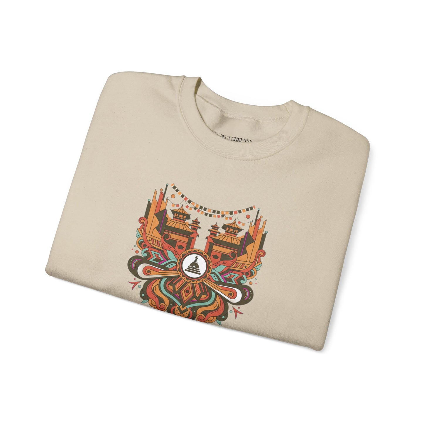 Vintage Tribal Fox Sweatshirt — Geometric Forest Animal Crewneck