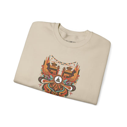 Vintage Tribal Fox Sweatshirt — Geometric Forest Animal Crewneck