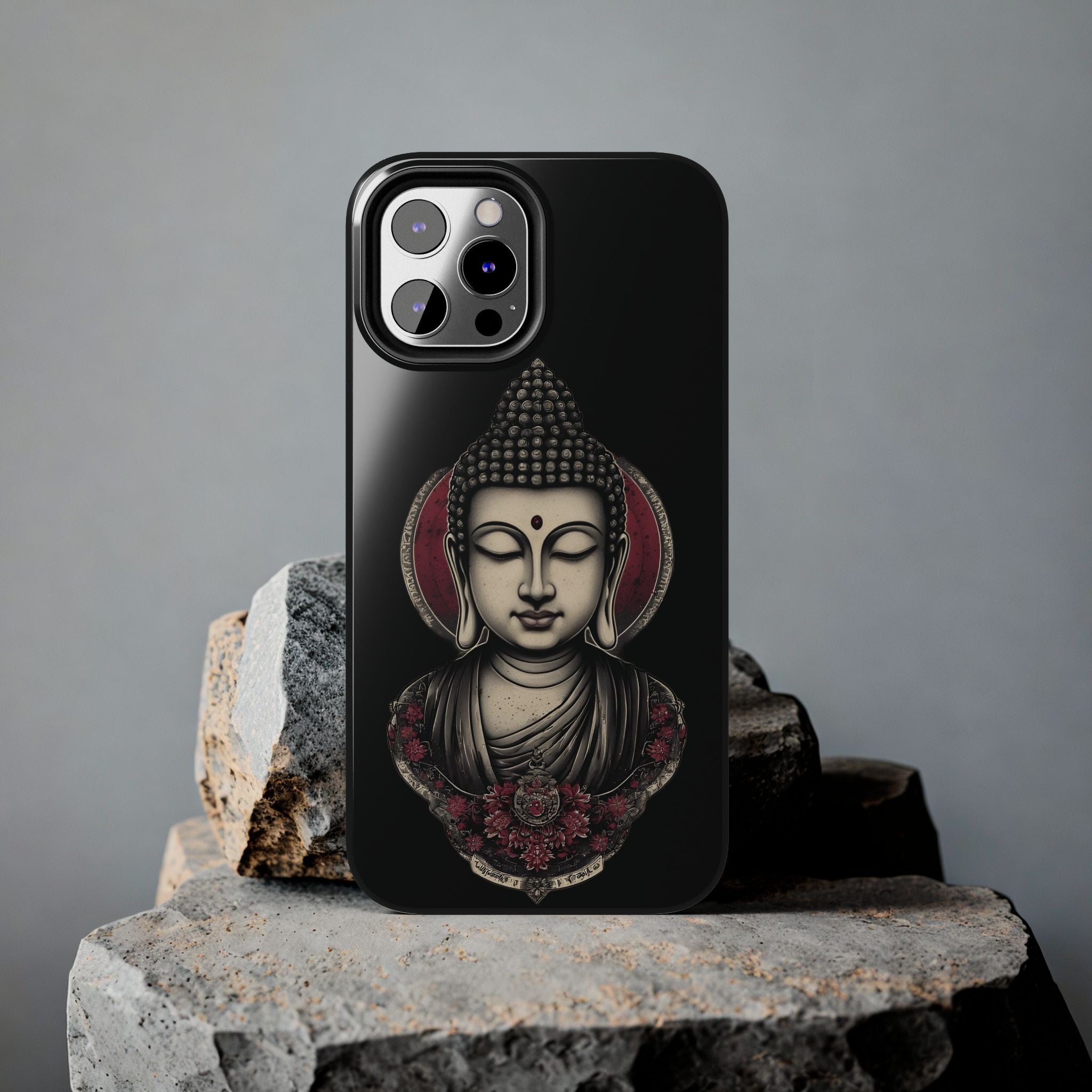 Buddha Floral Tough Phone Case — Protective Spiritual Phone Cover