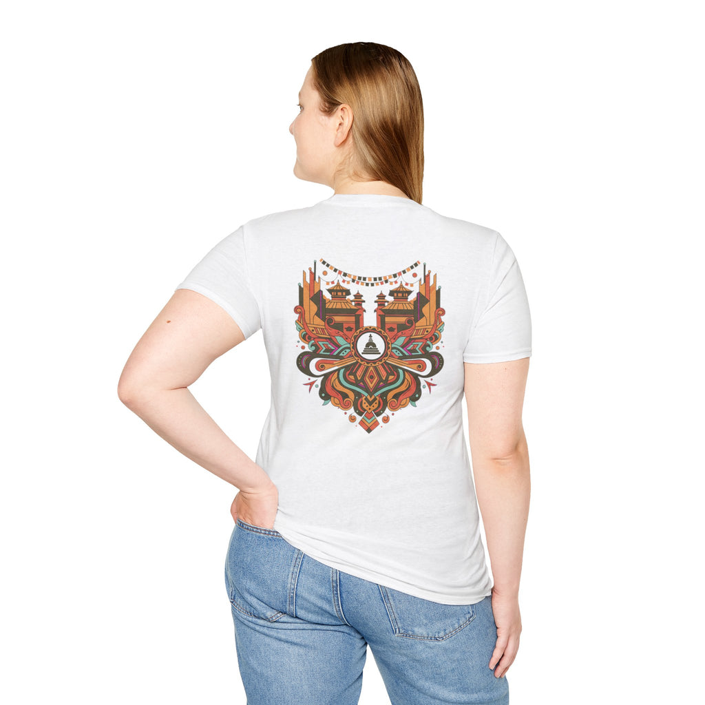 Festival Temple Graphic T-Shirt — Autumn Tribal Shrine Design