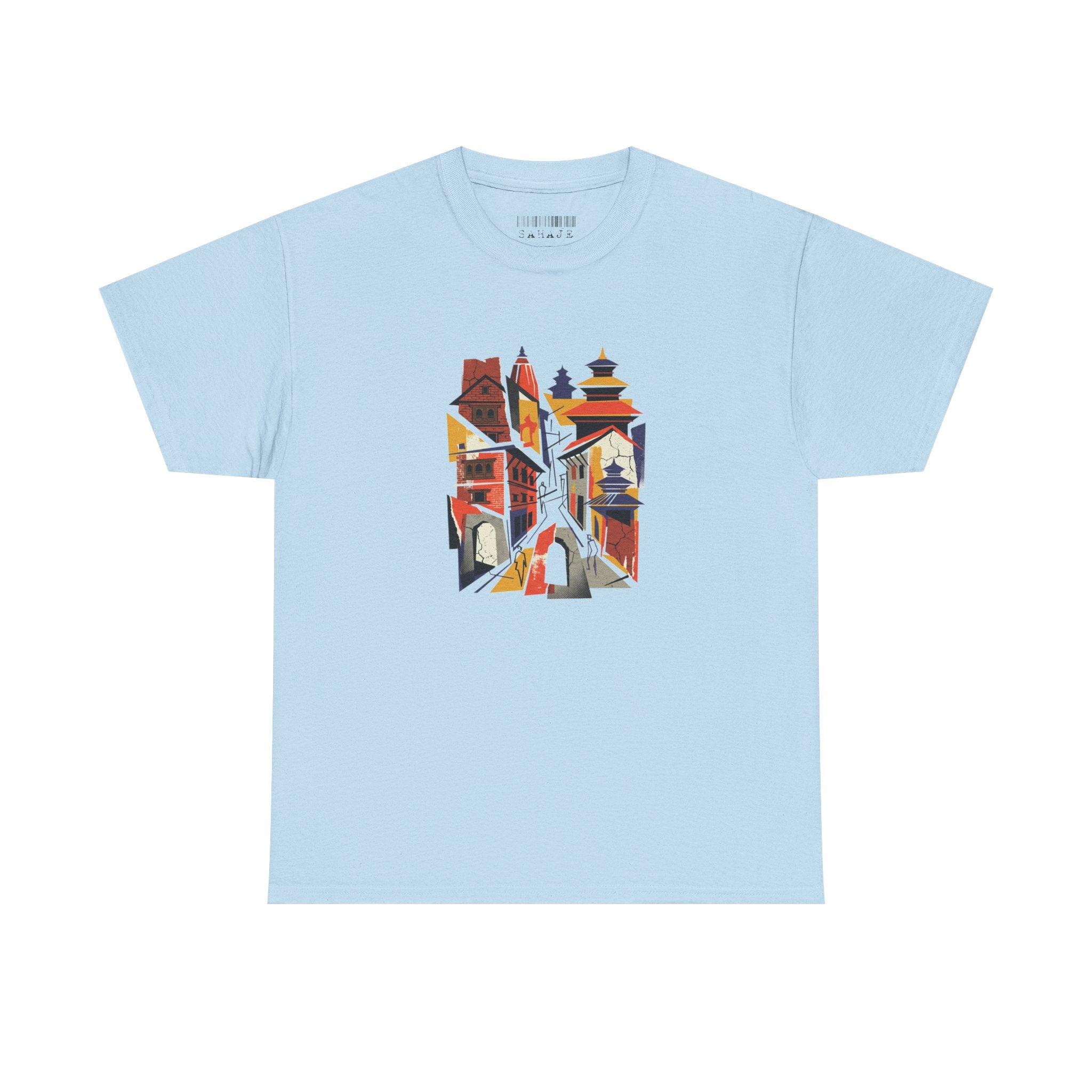 Cityscape Abstract Tee — Colorful Urban Architecture Graphic T‑Shirt