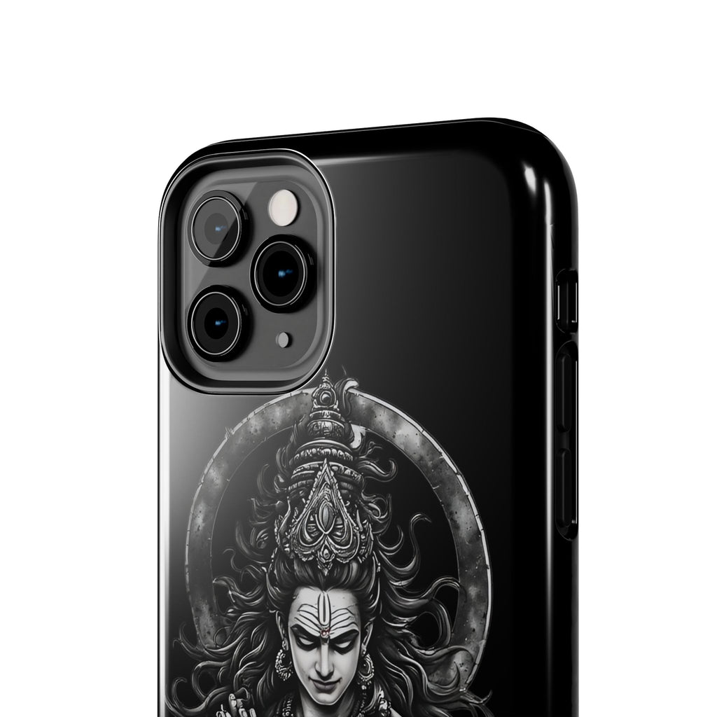 Shiva Tough Phone Case — Black Protective Hindu Deity Design