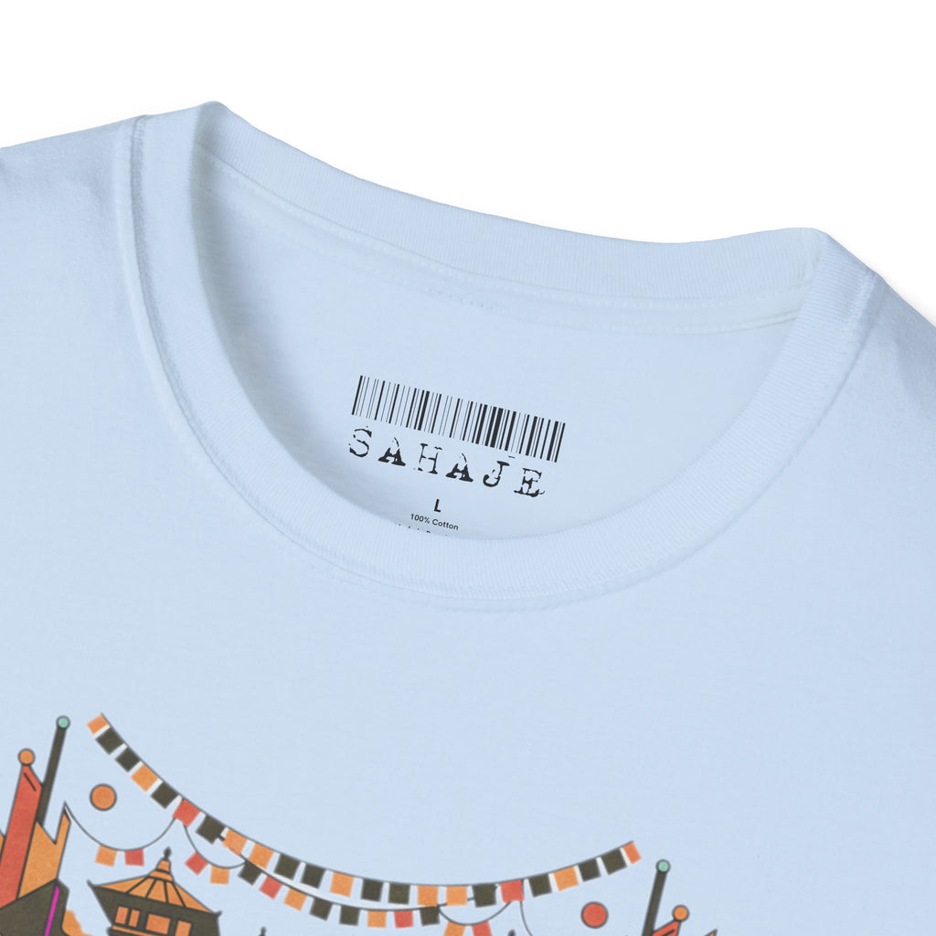 Boho Tribal Sunset T-Shirt — Vintage Geometric Nature Graphic