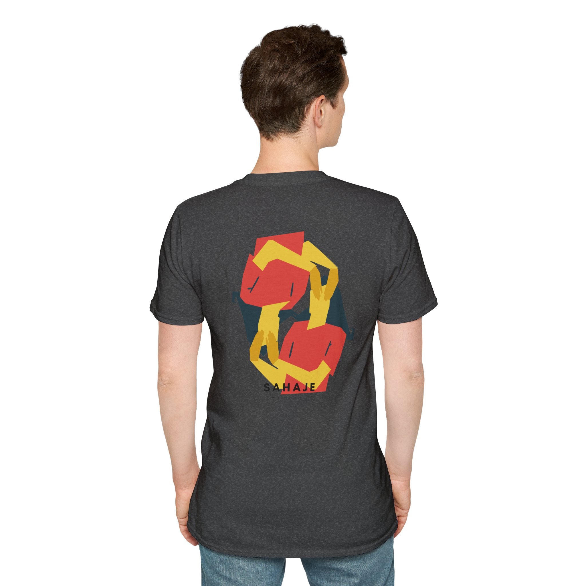 Abstract Geometric Graphic T-Shirt — 'Sahahe' Modern Art Back Print