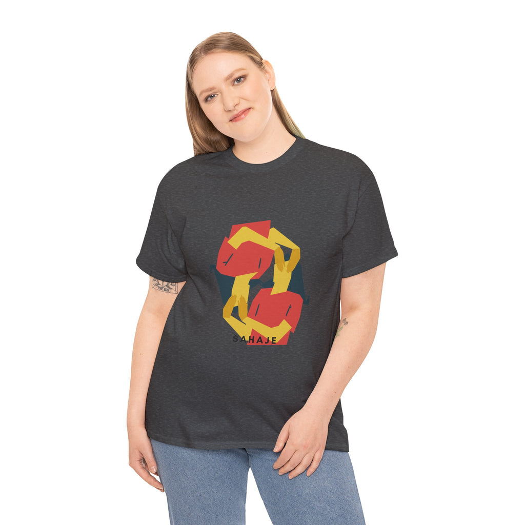 Geometric Fox Tee — Stylized Red & Yellow Fox Illustration T-Shirt