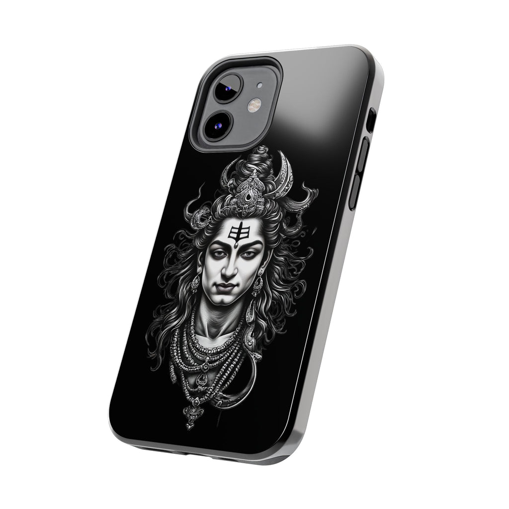 Phone Case — Intricate Lord Shiva Illustration on Black Tough Case
