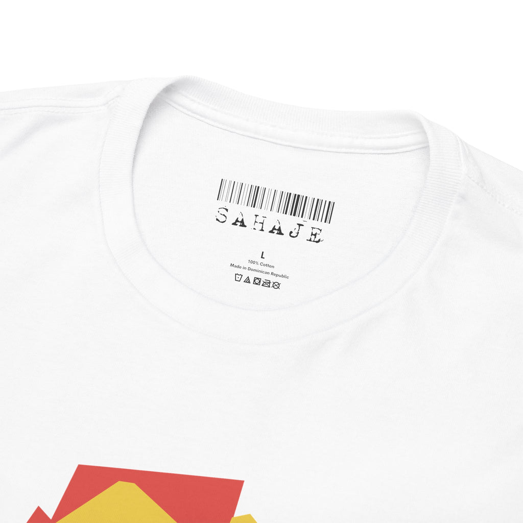 Foxes in Hexagon Graphic Tee — Minimal Geometric Animal Shirt