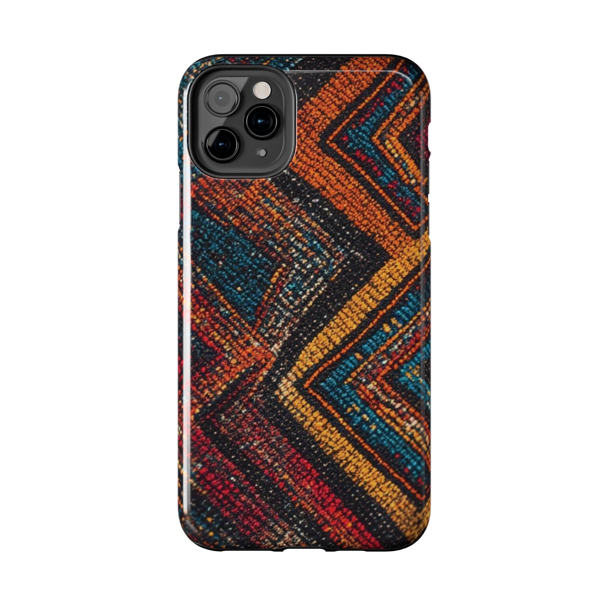 Tough Phone Case — Boho Geometric Rug Pattern, Protective iPhone Cover