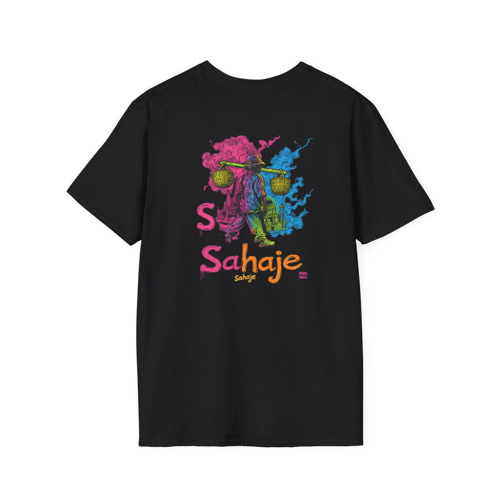 T-Shirt — Colorful Sahaje Skull Back Print