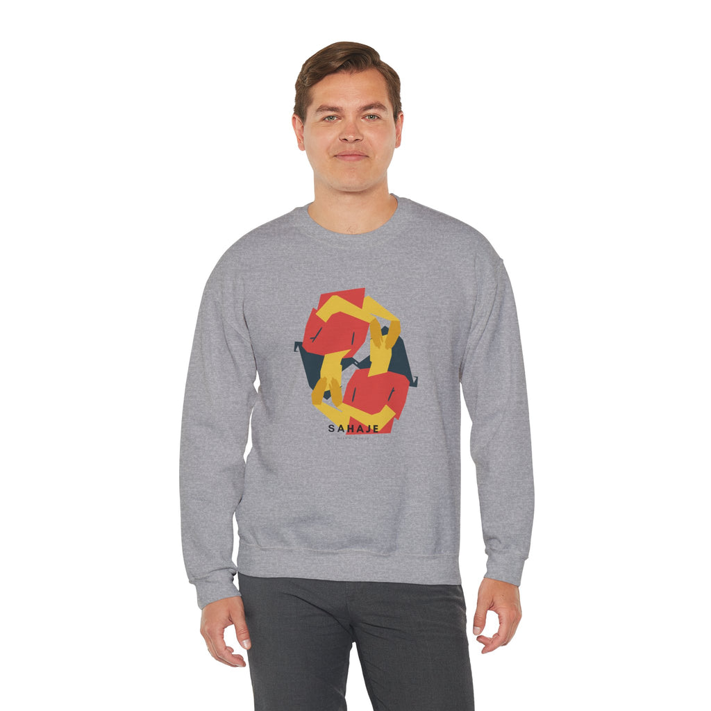 Abstract Flamingo Geometric Crewneck Sweatshirt