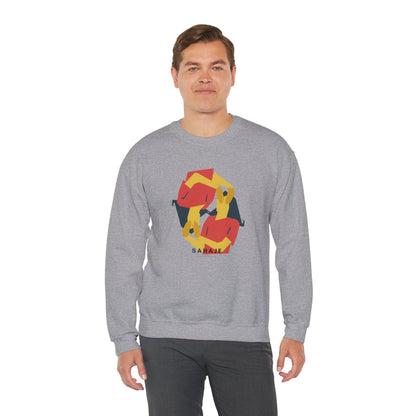 Abstract Flamingo Geometric Crewneck Sweatshirt