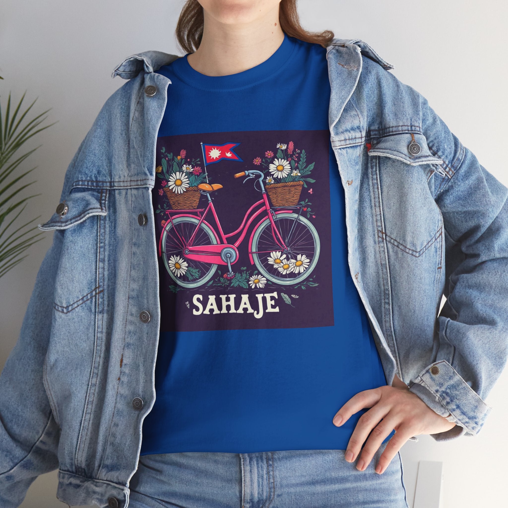 Sahaje Floral Bicycle T‑Shirt