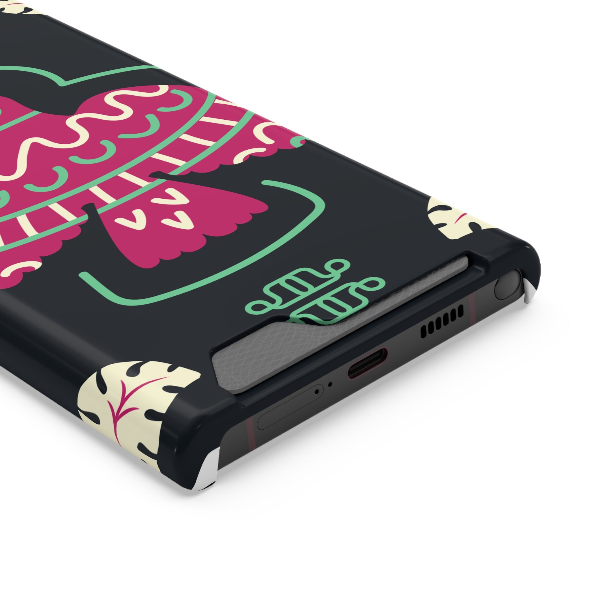 Vibrant Phone Case with Card Holder, Stylish Phone Accessory, Colorful Gift for Her, Boho Phone Cover, Trendy Mobile Case