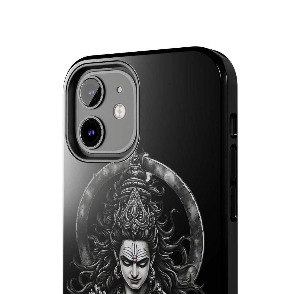 Shiva Tough Phone Case — Black Protective Hindu Deity Design