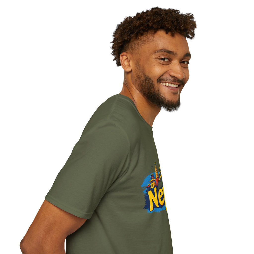Nepal Temple Skyline T-Shirt – Nepali Cultural Heritage Graphic Tee, Travel & Spiritual Design