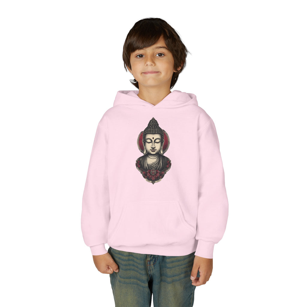 Buddha Head Youth Hoodie — Vintage Lotus Meditation Sweatshirt