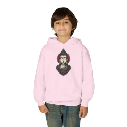 Buddha Head Youth Hoodie — Vintage Lotus Meditation Sweatshirt