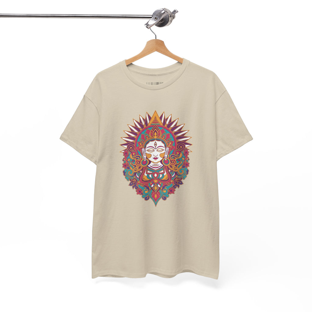 Spiritual Goddess Sun Mandala Tee — Colorful Boho Yoga T‑Shirt
