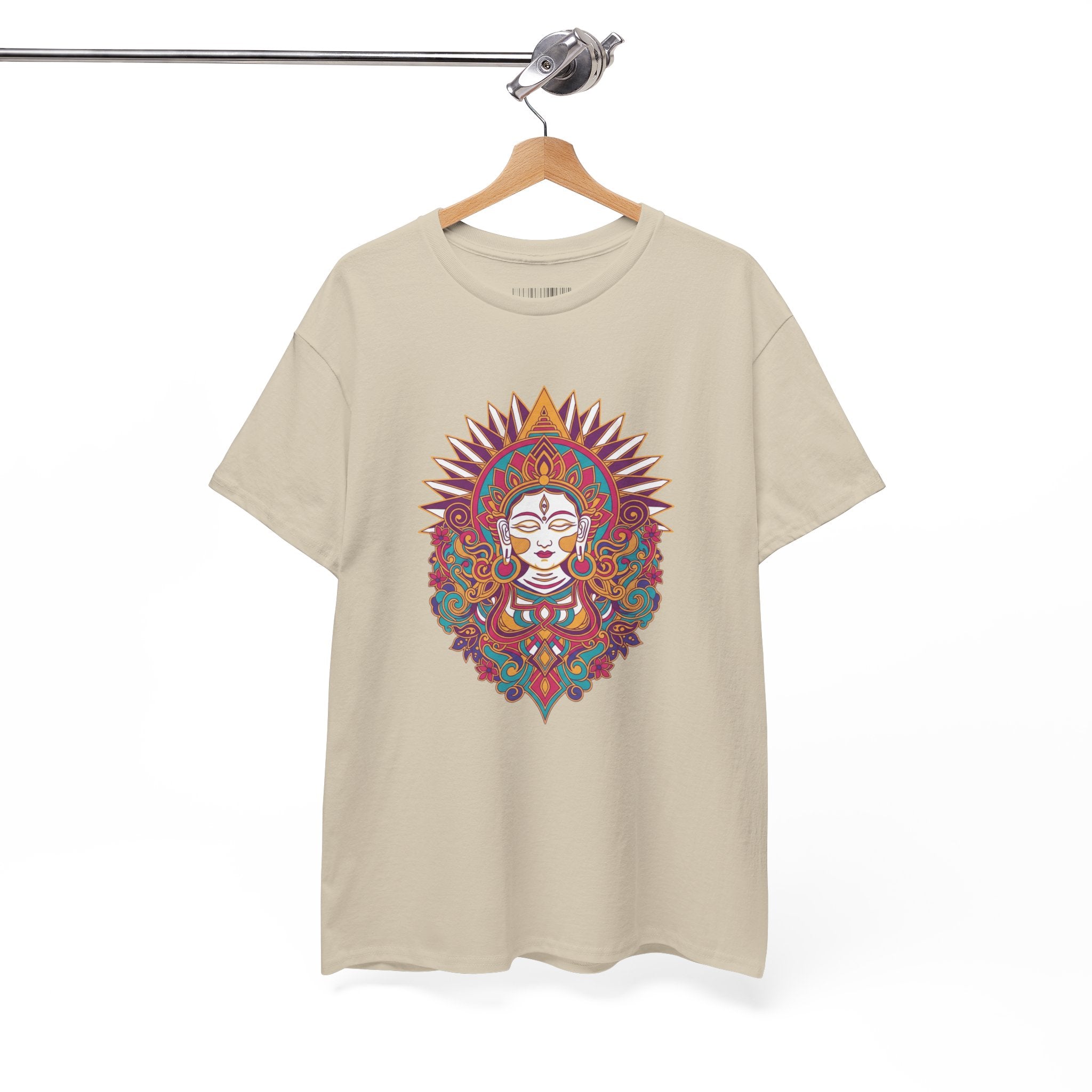 Spiritual Goddess Sun Mandala Tee — Colorful Boho Yoga T‑Shirt