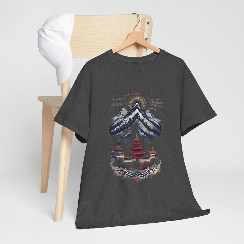 Japanese Mountain Pagoda T-Shirt — Zen Temple Landscape Tee