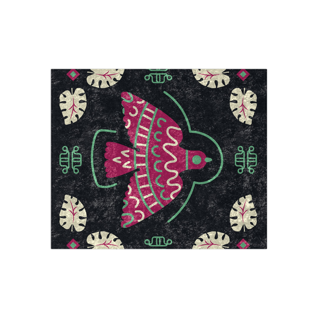 Crushed Velvet Blanket — Boho Pink Thunderbird Velvet Throw