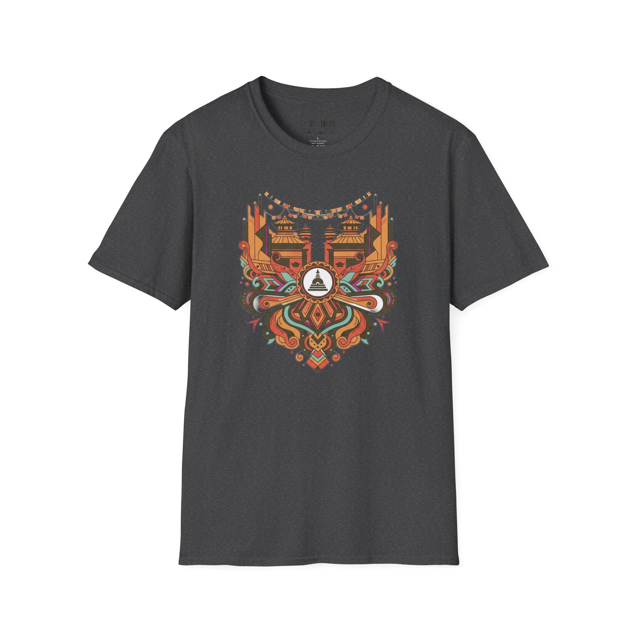 Boho Tribal Sunset T-Shirt — Vintage Geometric Nature Graphic