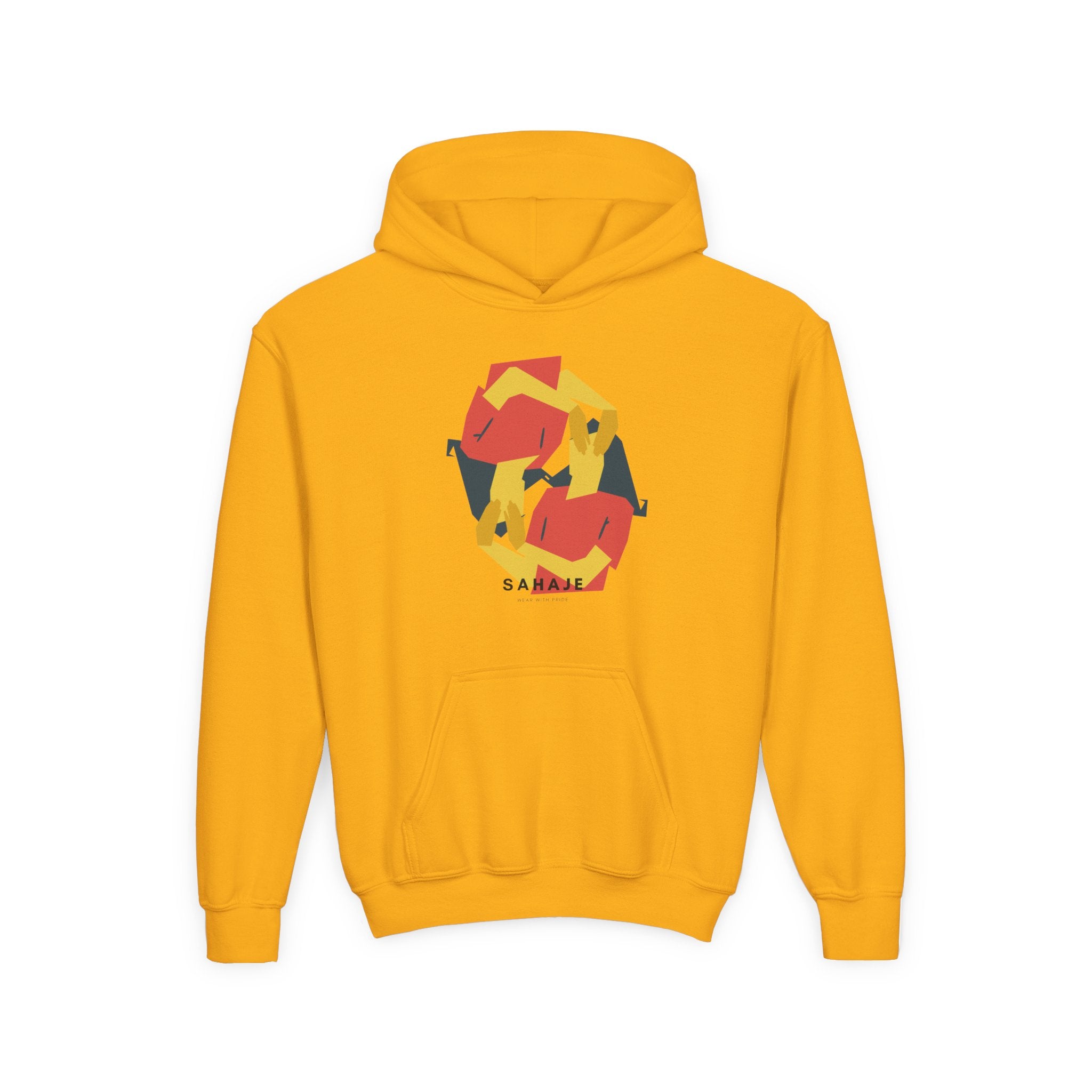 Youth Hoodie with Geometric Squirrel Art – 'Squirrel' Colorful Kids Pullover