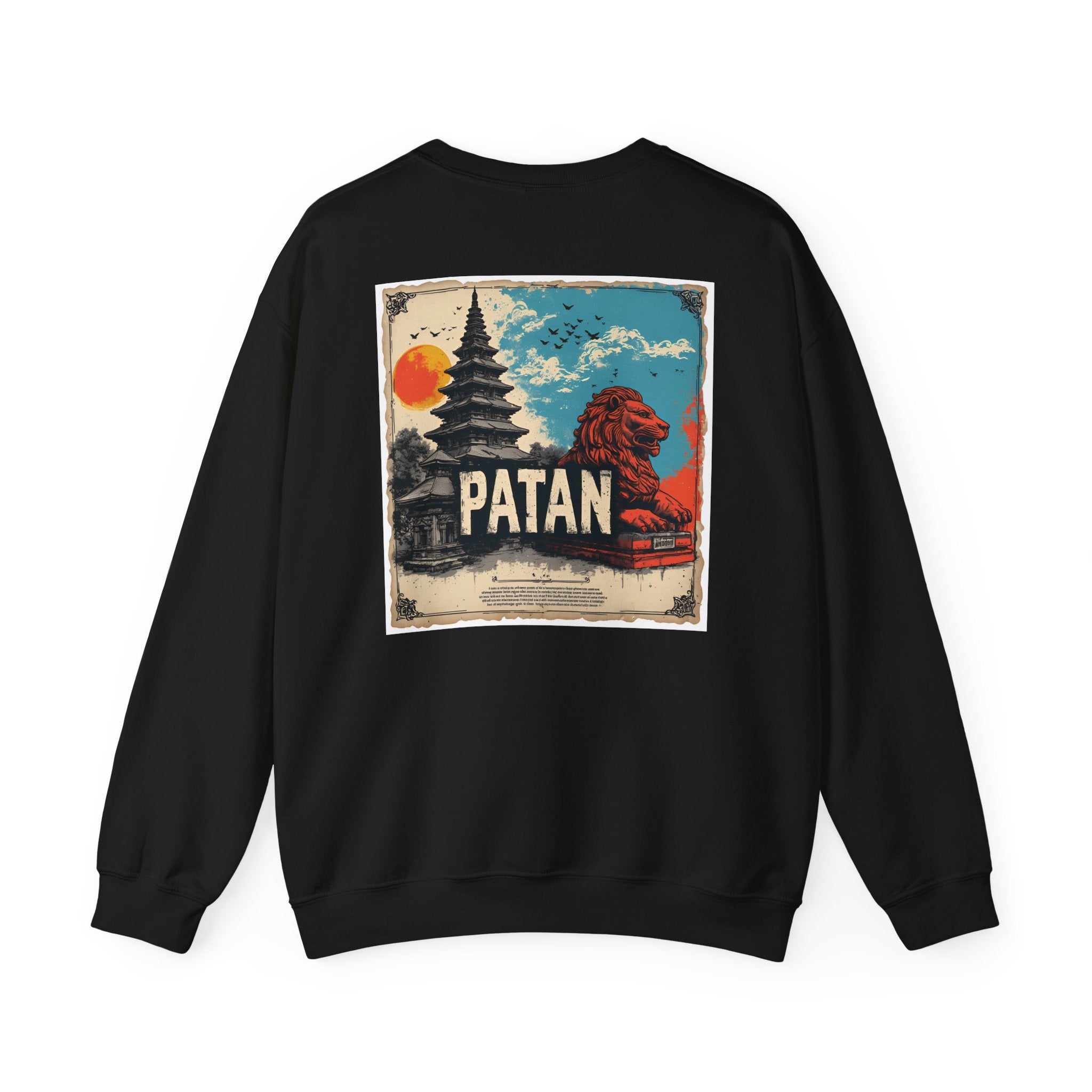 Patan Travel Crewneck Sweatshirt — Vintage Nepal Landmark Graphic