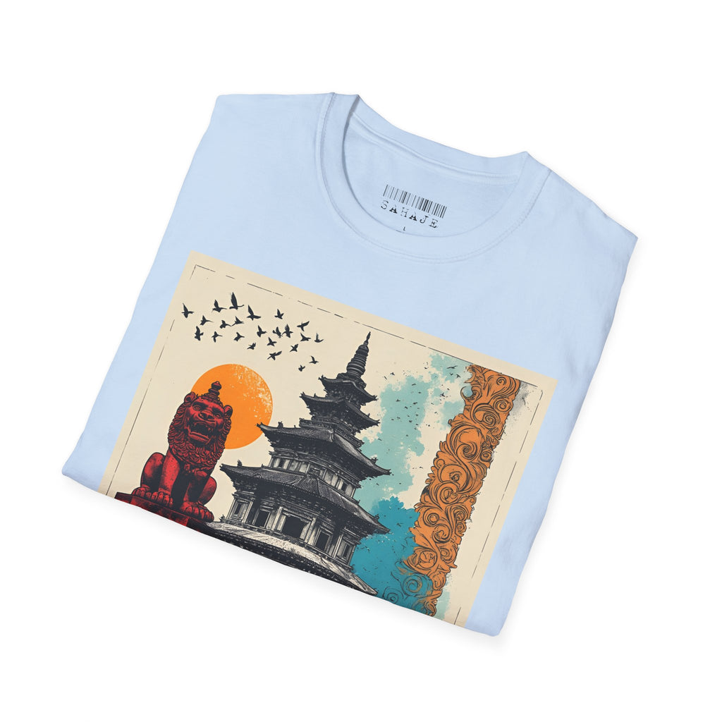 Kathmandu Vintage Travel T-Shirt – Retro Nepal Skyline Graphic Tee, Cultural Tourism Design