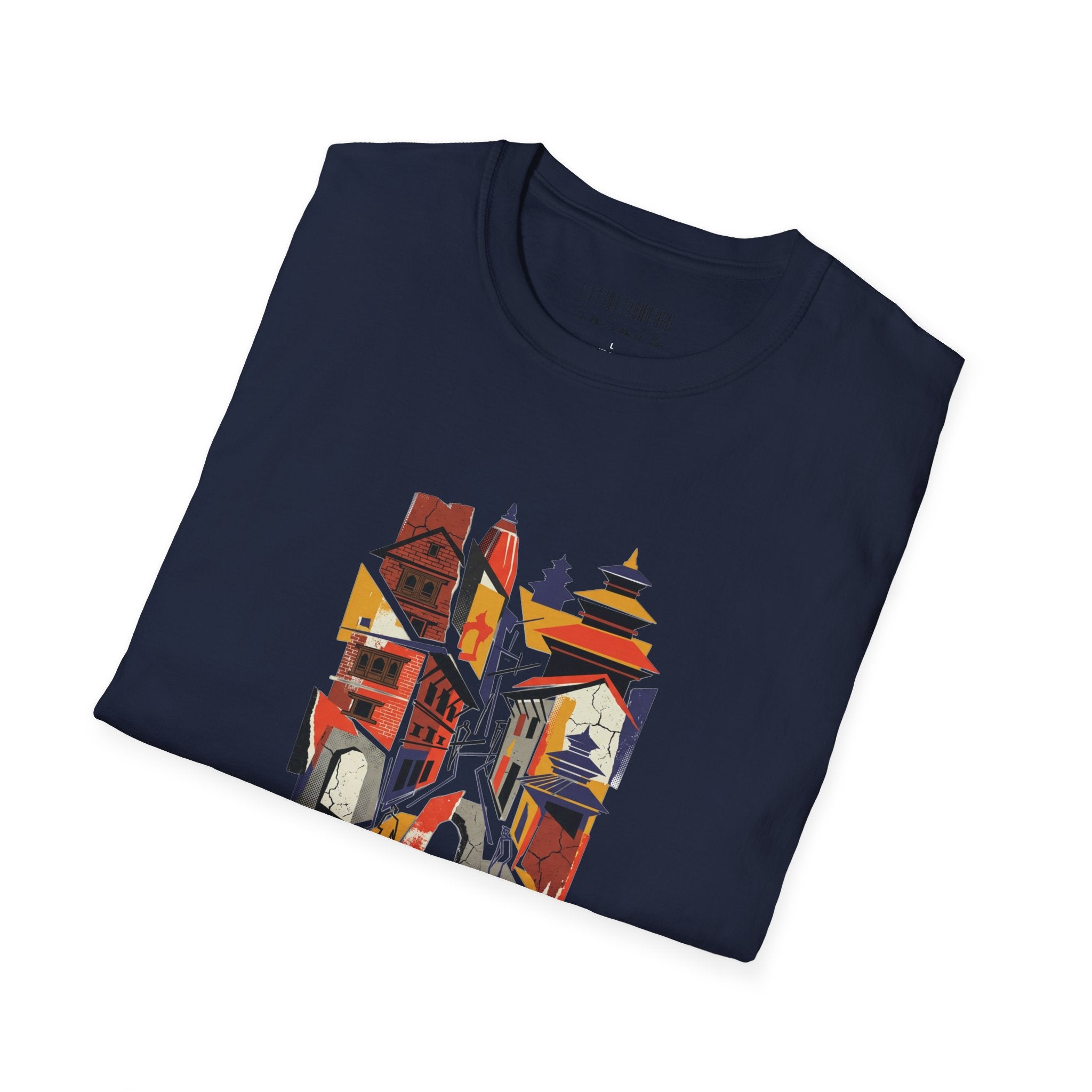 Cityscape Art Tee — Abstract Urban Alley Illustration T-Shirt