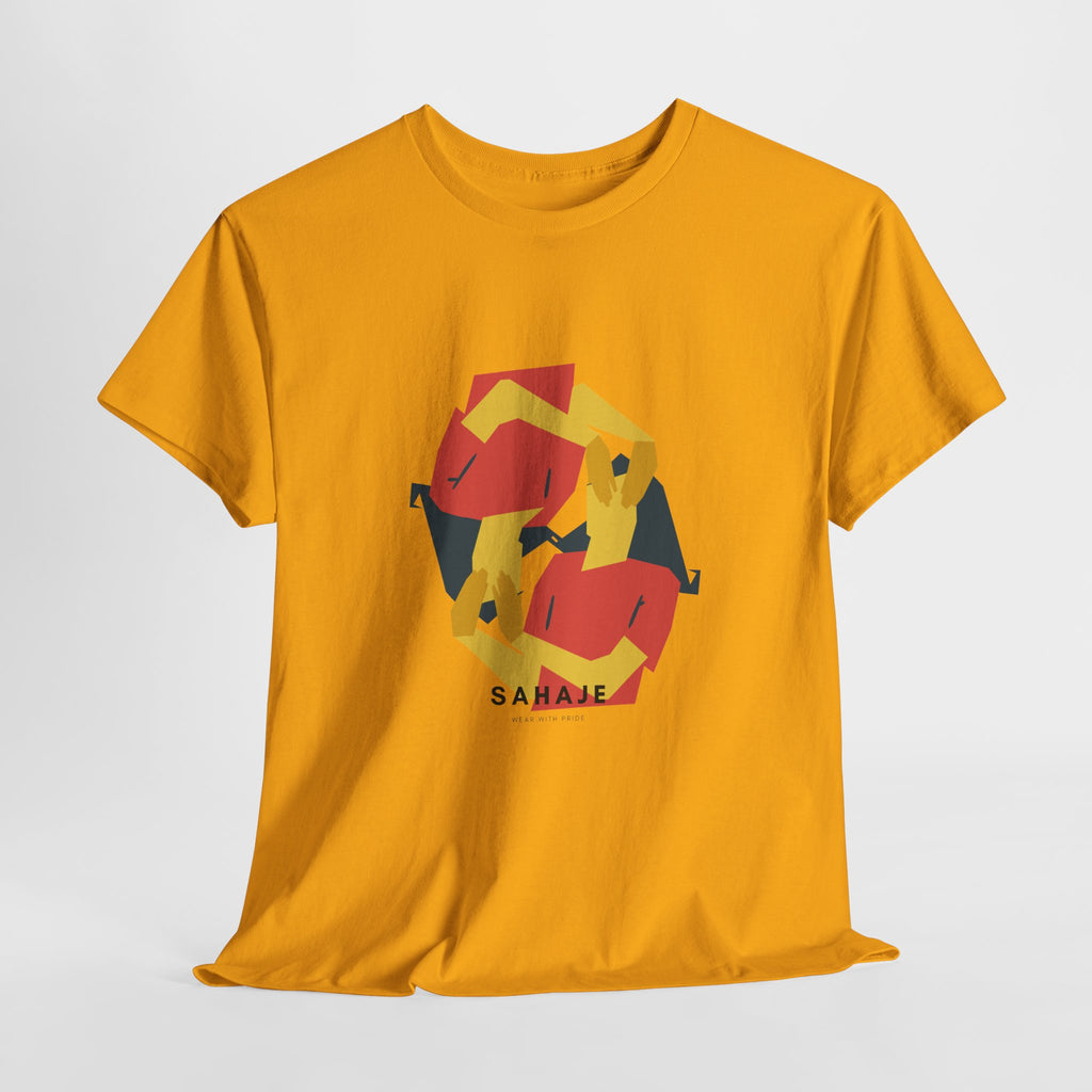 Geometric Fox Tee — Stylized Red & Yellow Fox Illustration T-Shirt