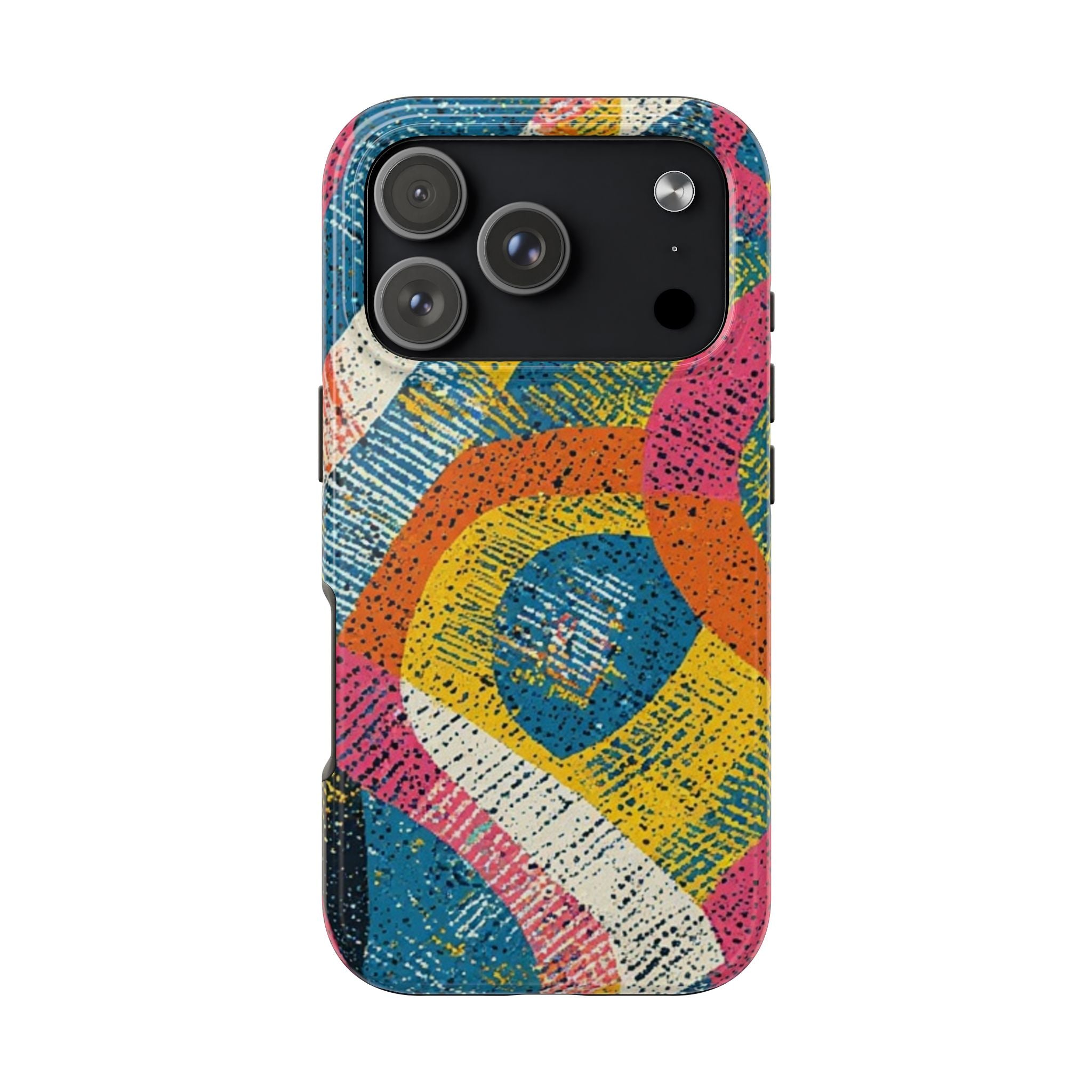 Bold Retro Abstract Tough Phone Case — Colorful Geometric Protective Cover