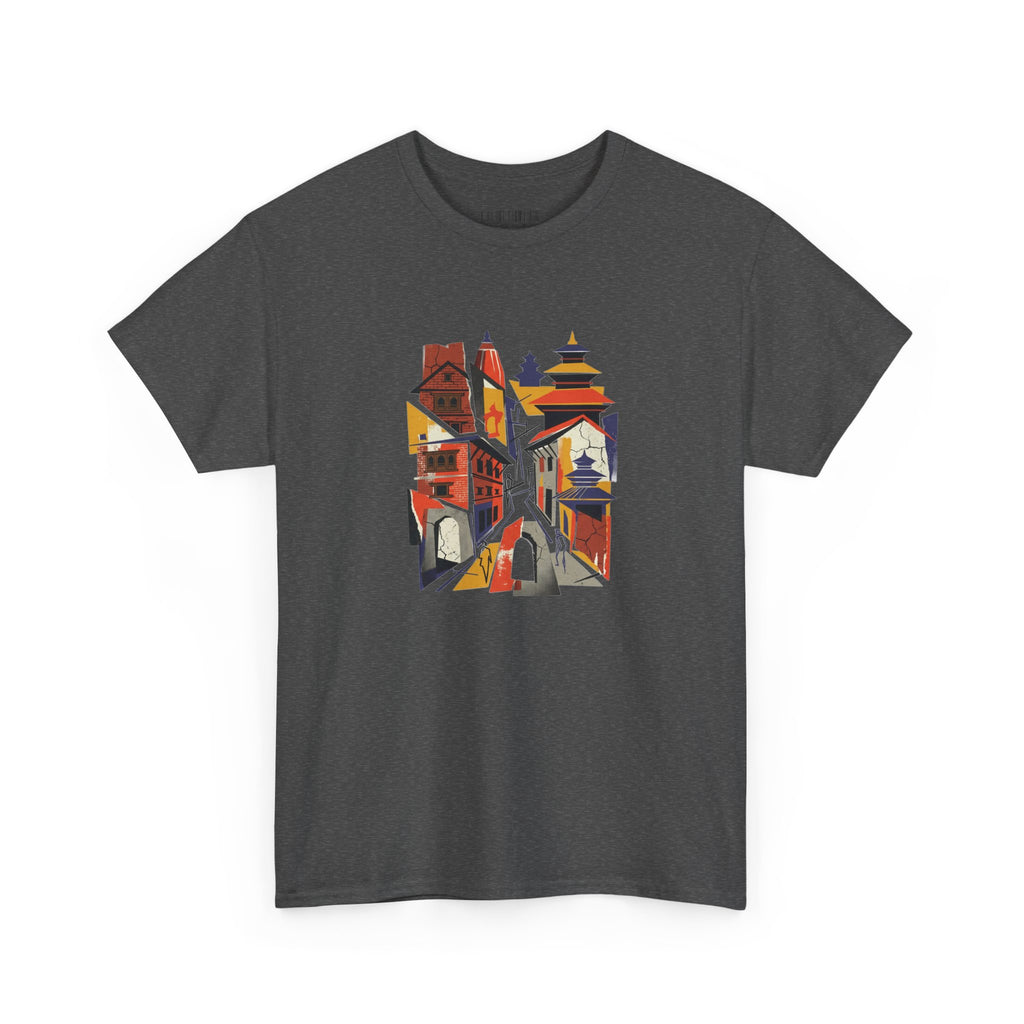 Cityscape Abstract Tee — Colorful Urban Architecture Graphic T‑Shirt