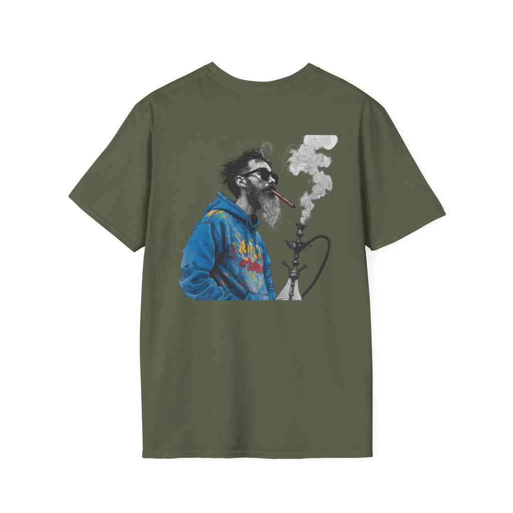 Hookah Beard Graphic T-Shirt — Chill Vape Lounge Vibe