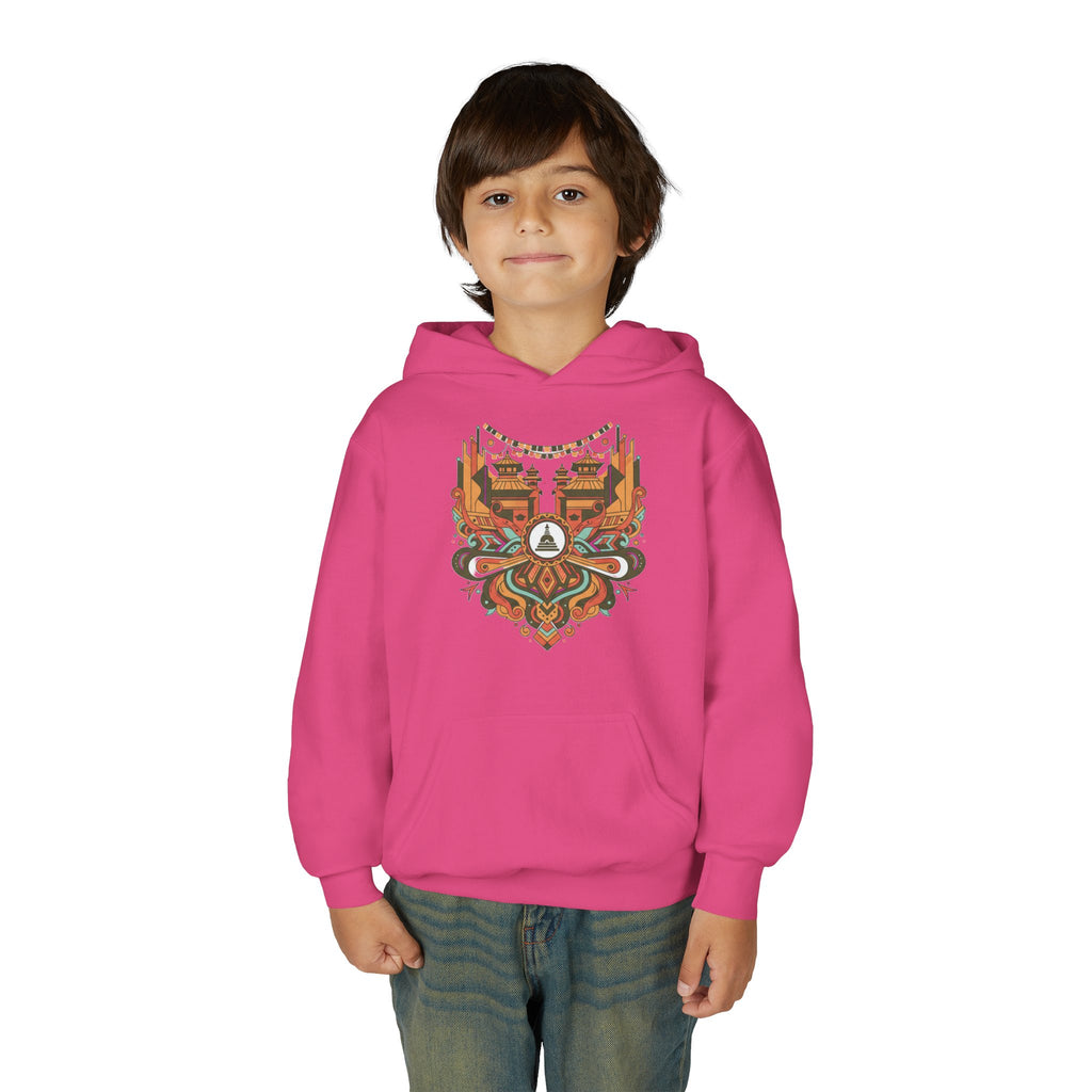 Youth Hoodie — Rustic Peace Mandala Graphic