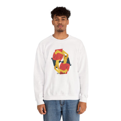 Abstract Flamingo Geometric Crewneck Sweatshirt