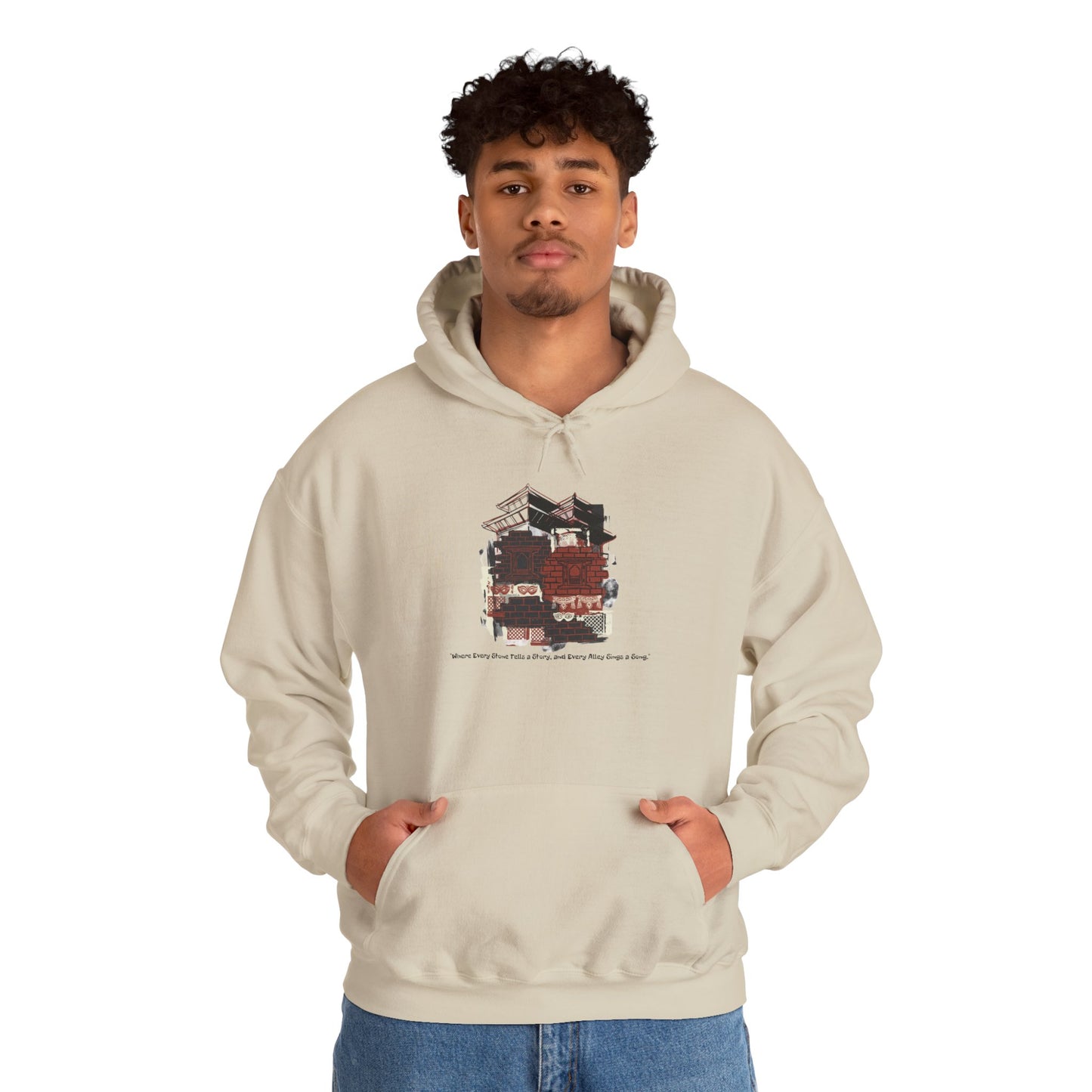 Hoodie — Vintage Urban Industrial Building Graphic Hoodie (Architectural Sketch)