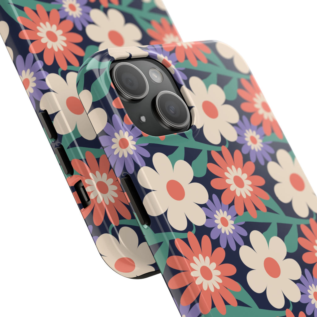 Floral Tough Phone Case — Retro Daisies Protective Phone Cover