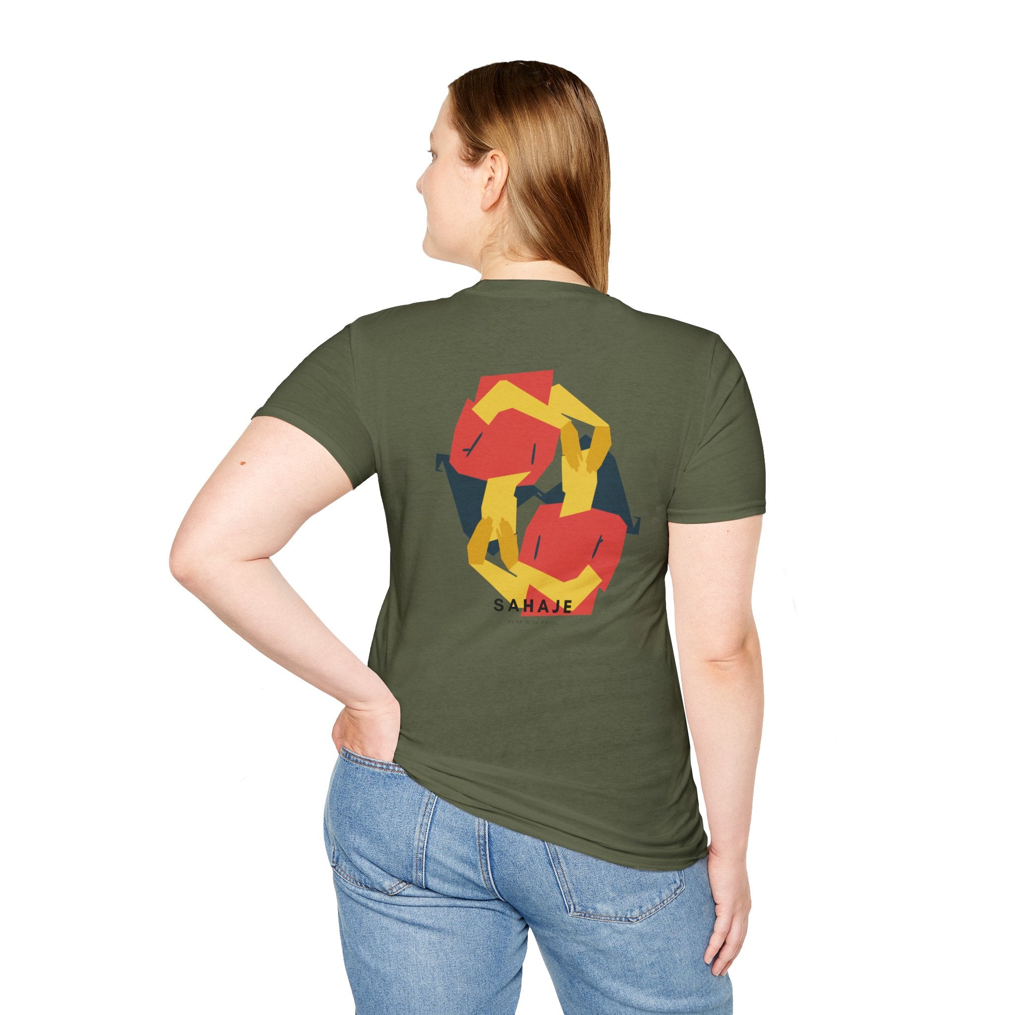 Abstract Geometric Graphic T-Shirt — 'Sahahe' Modern Art Back Print