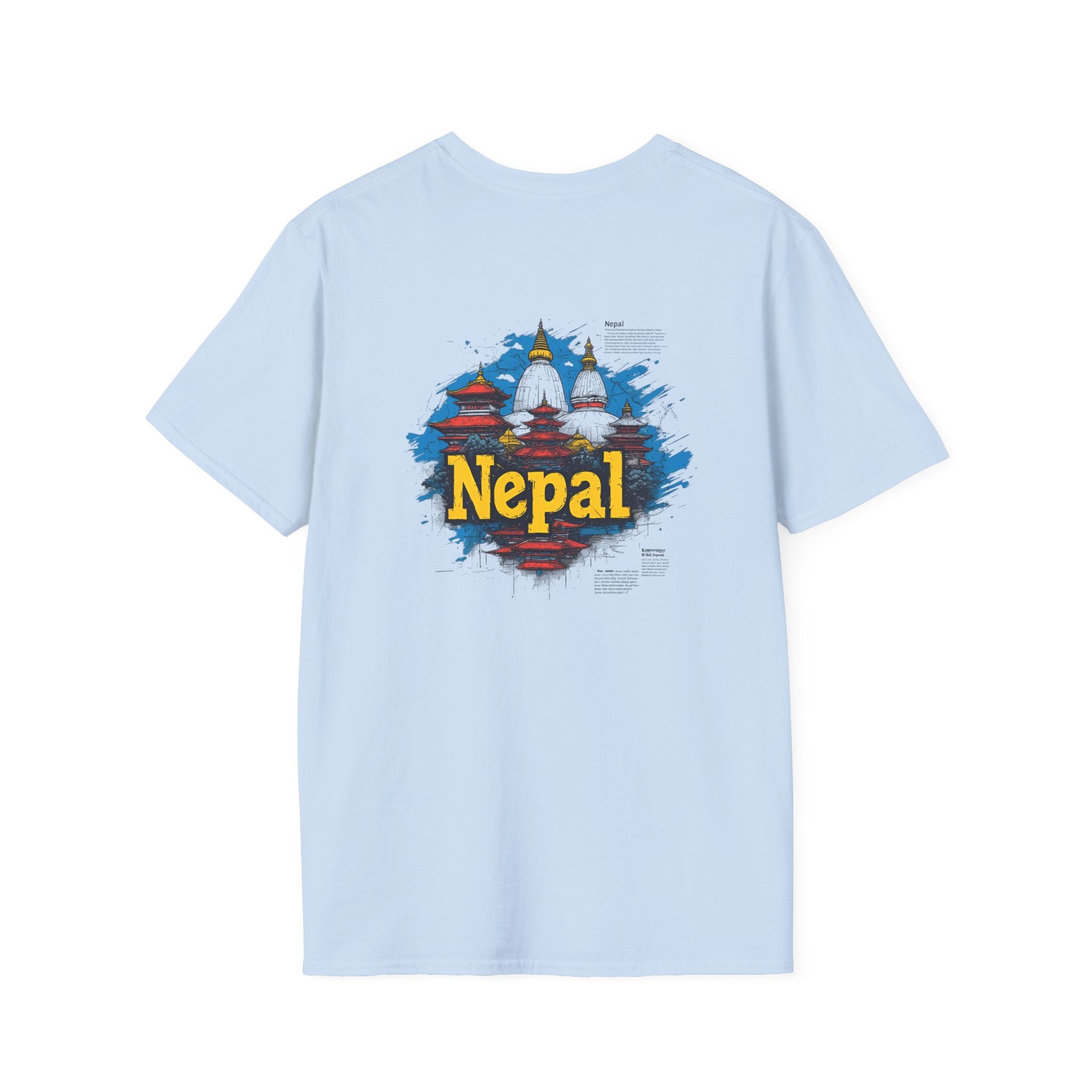 Nepal Souvenir T-Shirt — Stupa Sketch Graphic