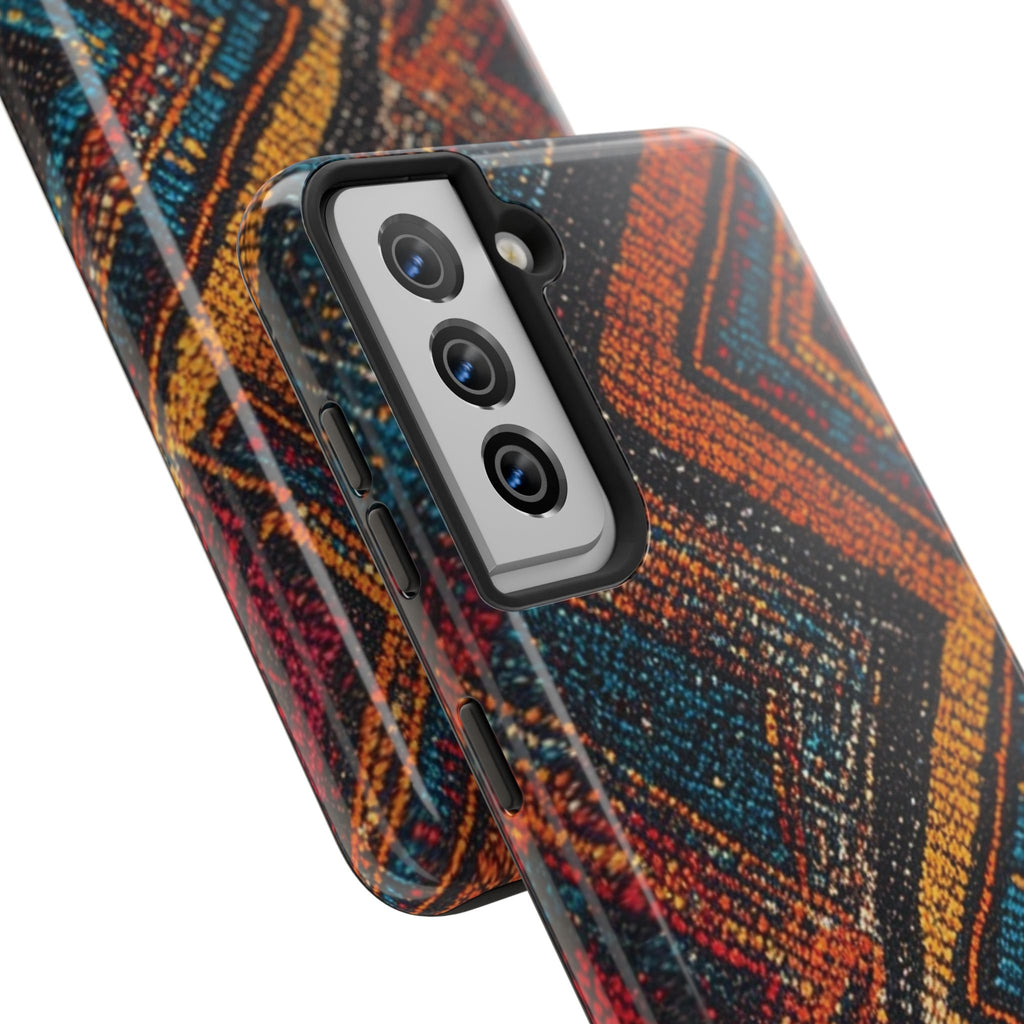 Tough Phone Case — Boho Geometric Rug Pattern, Protective iPhone Cover