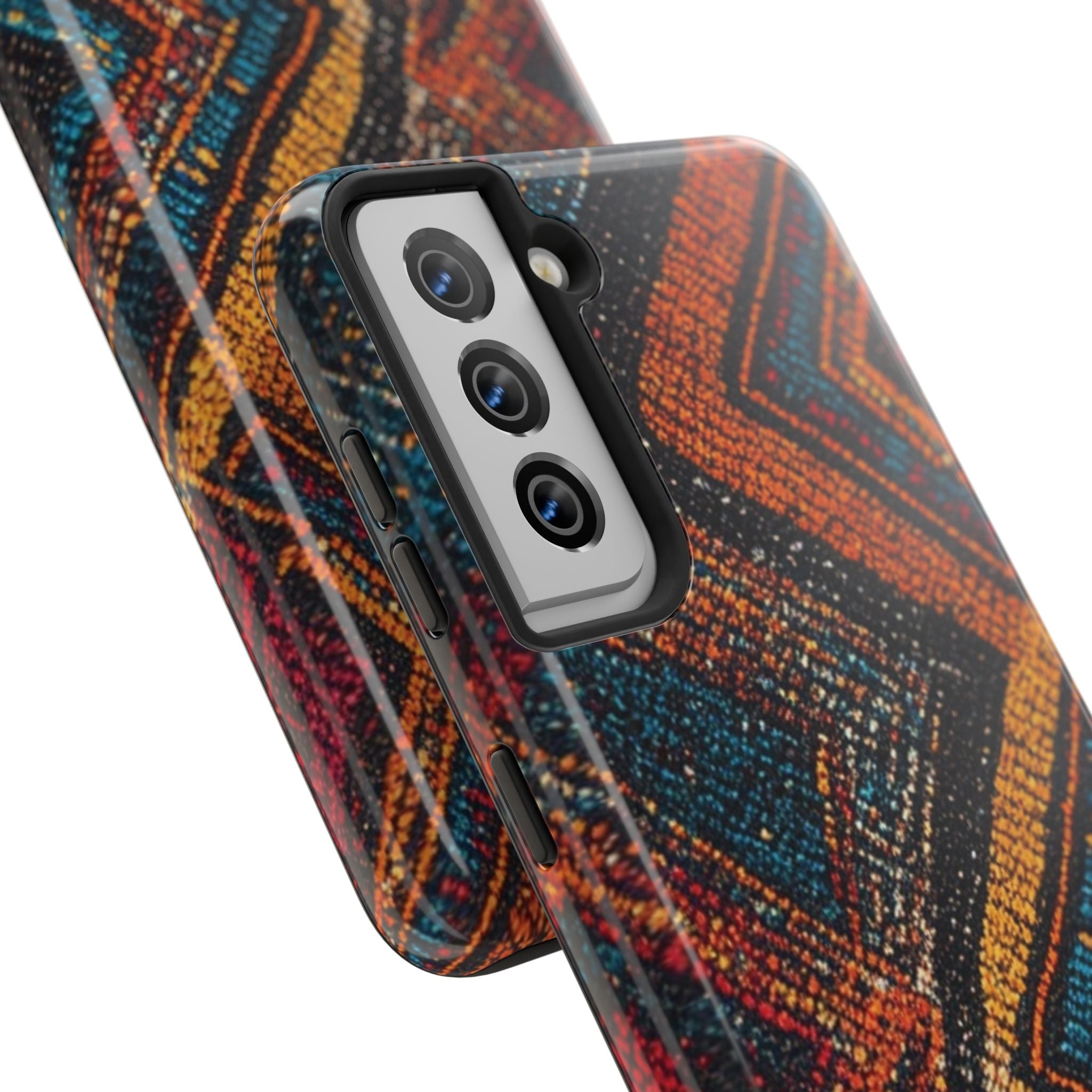 Tough Phone Case — Boho Geometric Rug Pattern, Protective iPhone Cover