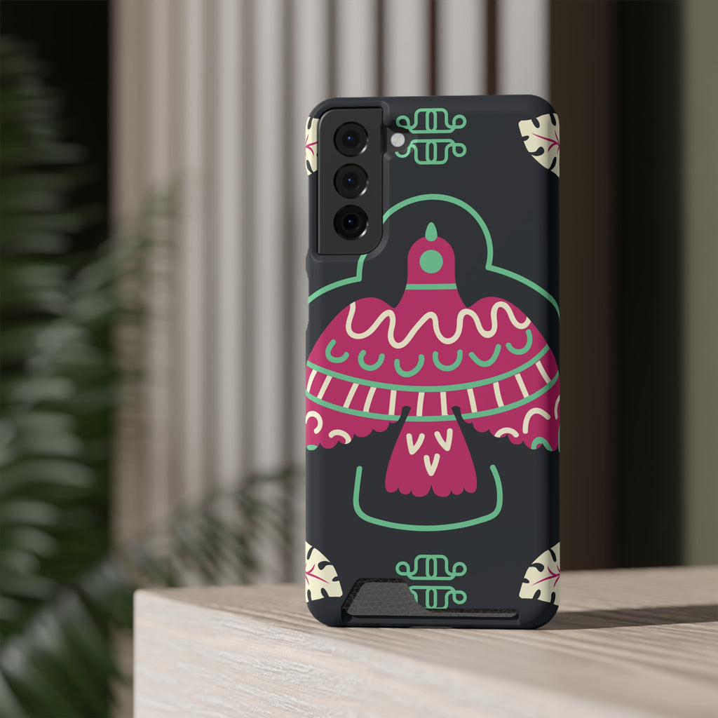 Vibrant Phone Case with Card Holder, Stylish Phone Accessory, Colorful Gift for Her, Boho Phone Cover, Trendy Mobile Case