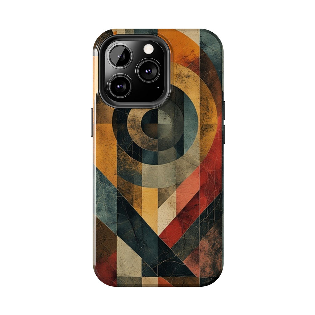 Retro Geometric Tough Phone Case — Vintage Target Circle Design