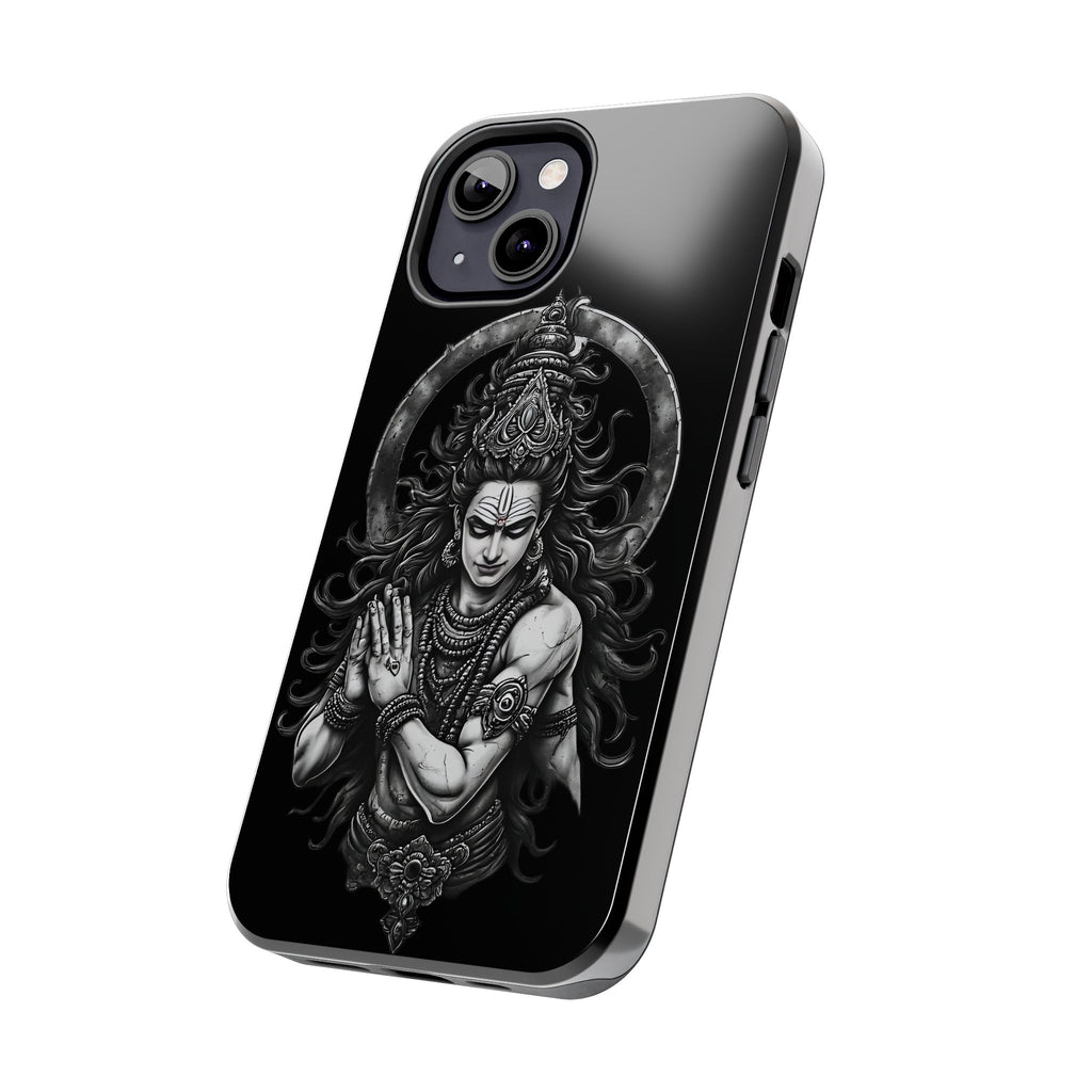 Shiva Tough Phone Case — Black Protective Hindu Deity Design