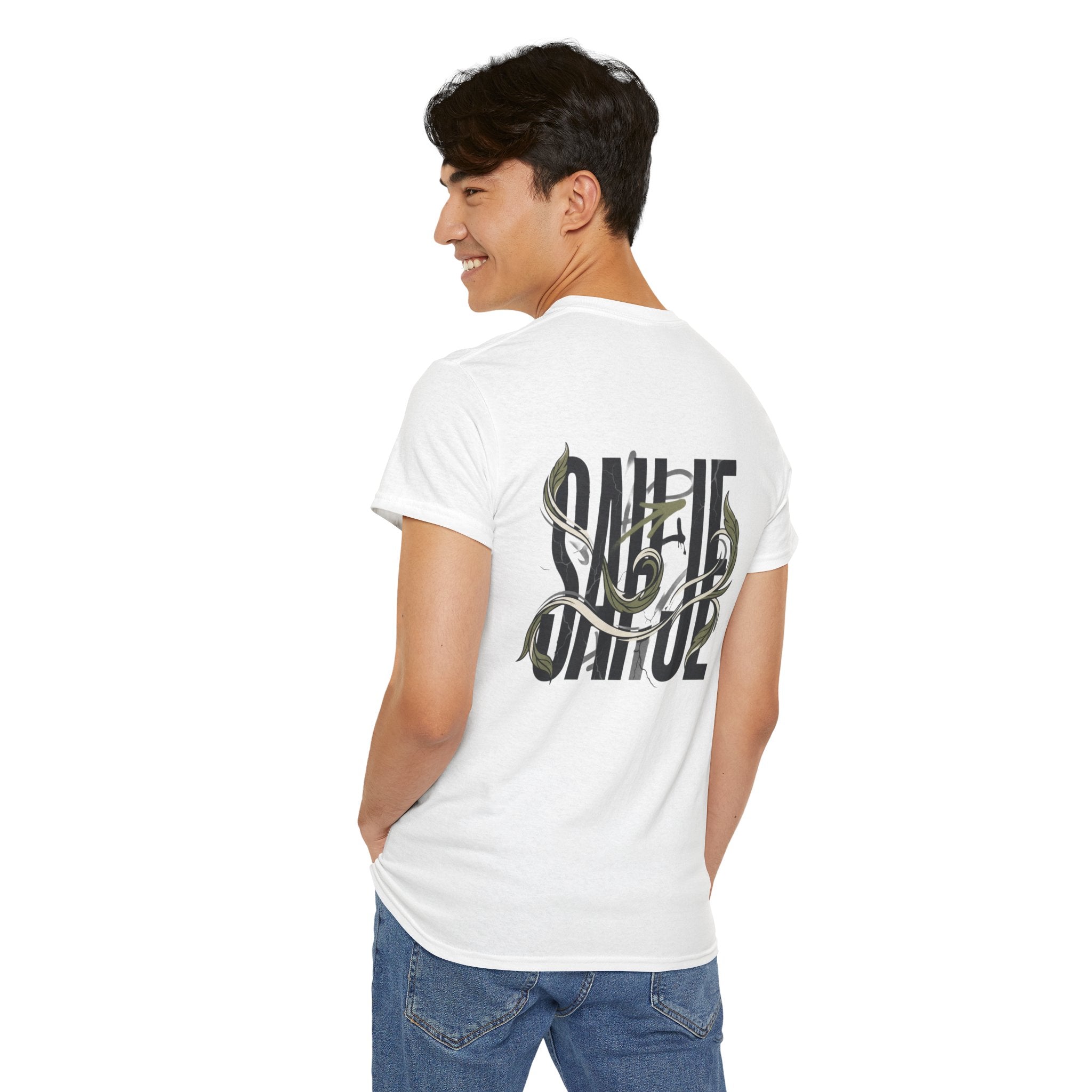 Graphic Tee — 'Savage' Typography with Snake Accent