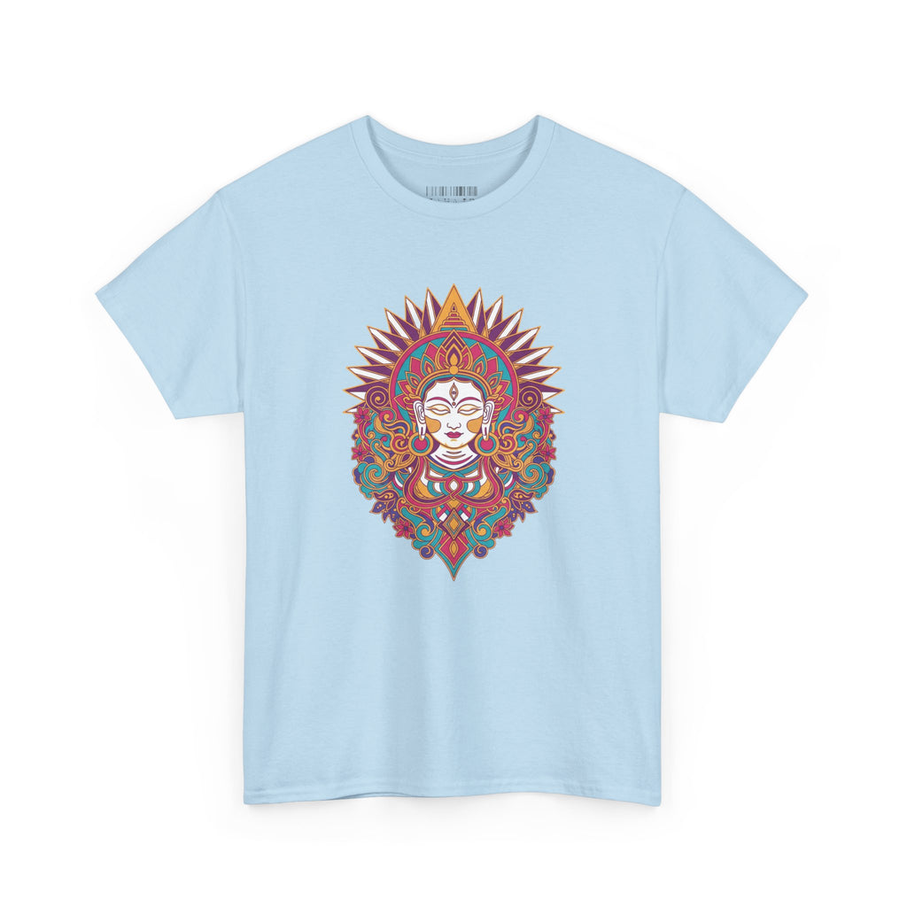 Spiritual Goddess Sun Mandala Tee — Colorful Boho Yoga T‑Shirt